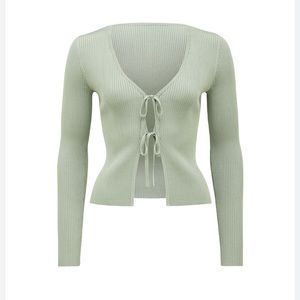 Long Sleeve Double Tie Cardigan